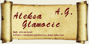 Aleksa Glamočić vizit kartica